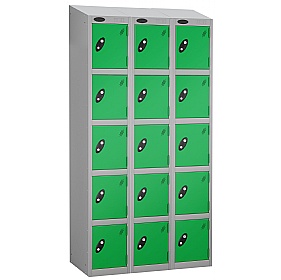 Atom Silver Antibacterial Sloping Top Lockers - Ha