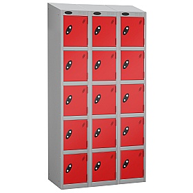 Atom Silver Antibacterial Sloping Top Lockers - Ha