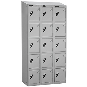 Atom Silver Antibacterial Sloping Top Lockers - Ha