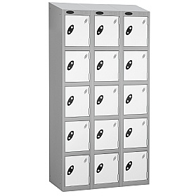 Atom Silver Antibacterial Sloping Top Lockers - Ha