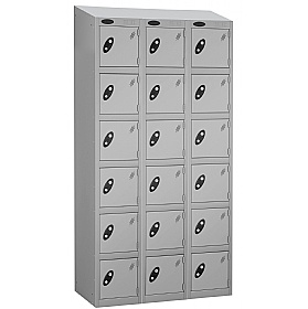 Atom Silver Antibacterial Sloping Top Lockers