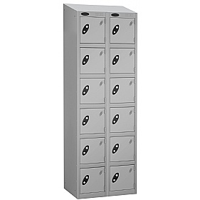 Atom Silver Antibacterial Sloping Top Lockers - Ha