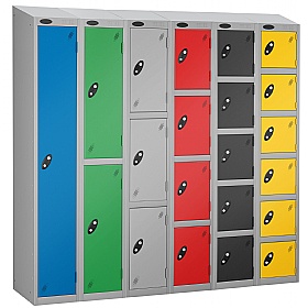 Atom Silver Antibacterial Sloping Top Probe Lockers - Hasp & Staple Lock