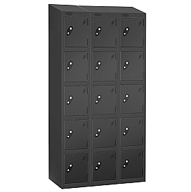 Atom Black Antibacterial Sloping Top Lockers - Has