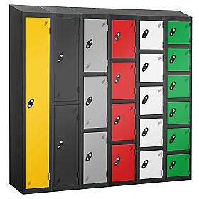 Atom Black Antibacterial Sloping Top Probe Lockers - Hasp & Staple Lock