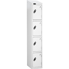 Atom White Antibacterial Sloping Top Lockers - Has