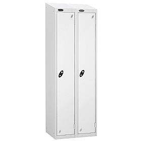 Atom White Antibacterial Sloping Top Lockers - Has