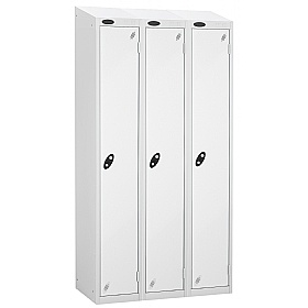 Atom White Antibacterial Sloping Top Lockers - Has