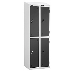 Atom White Antibacterial Sloping Top Lockers - Has