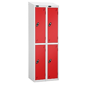 Atom White Antibacterial Sloping Top Lockers - Has