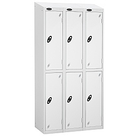 Atom White Antibacterial Sloping Top Lockers - Has