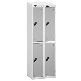Atom White Antibacterial Sloping Top Lockers
