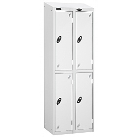 Atom White Antibacterial Sloping Top Lockers