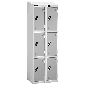 Atom White Antibacterial Sloping Top Lockers - Has