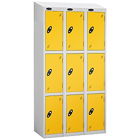 Atom White Antibacterial Sloping Top Lockers - Has