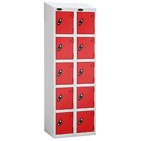 Atom White Antibacterial Sloping Top Lockers - Has
