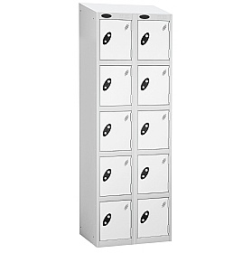 Atom White Antibacterial Sloping Top Lockers - Has