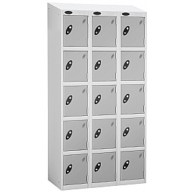 Atom White Antibacterial Sloping Top Lockers - Has