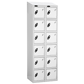 Atom White Antibacterial Sloping Top Lockers - Has