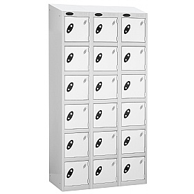 Atom White Antibacterial Sloping Top Lockers - Has
