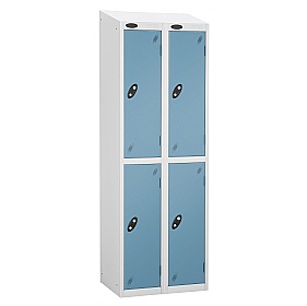 Equinox White Antibacterial Sloping Top Lockers -