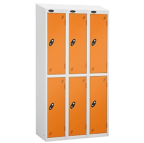 Equinox White Antibacterial Sloping Top Lockers -