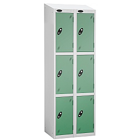 Equinox White Antibacterial Sloping Top Lockers -
