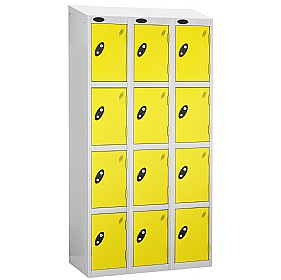Equinox White Antibacterial Sloping Top Lockers -