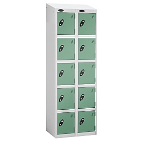 Equinox White Antibacterial Sloping Top Lockers -