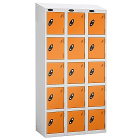 Equinox White Antibacterial Sloping Top Lockers -