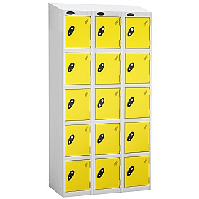 Equinox White Antibacterial Sloping Top Lockers -