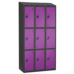 Equinox Black Antibacterial Sloping Top Lockers -