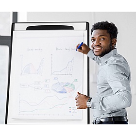 Bi Office Mastervision Mobile Magnetic Flipchart Easel - Display Equipment