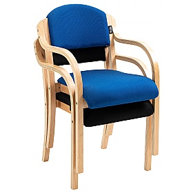 Guest Wooden Frame Stacking Office Armchairs - Office Chairs