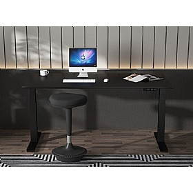 Ebony Black Compact Electric Height Adjustable Office Desks - Office Desks