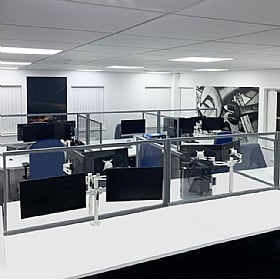 Compass Glass Back to Back Bench Desk Partition Screens