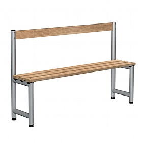 Single Wooden Slat Cloakroom Bench Seats