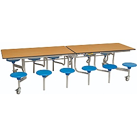 12 Seat Rectangular Mobile Folding School Dining Tables - Breakout & Canteen