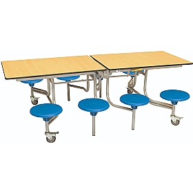 8 Seat Rectangular Mobile Folding School Dining Tables - Breakout & Canteen