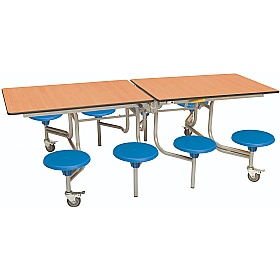 8 Seat Rectangular Mobile Folding School Dining Tables - Breakout & Canteen