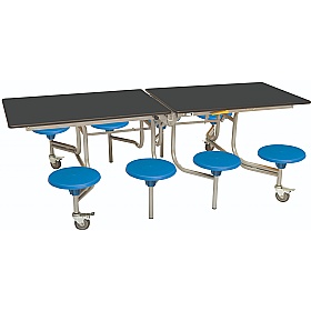 8 Seat Rectangular Mobile Folding School Dining Tables - Breakout & Canteen