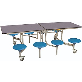 8 Seat Rectangular Mobile Folding School Dining Tables - Breakout & Canteen