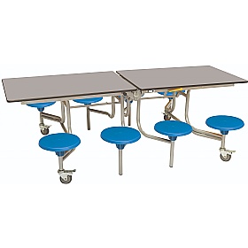 8 Seat Rectangular Mobile Folding School Dining Tables - Breakout & Canteen