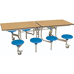 8 Seat Rectangular Mobile Folding School Dining Tables - Breakout & Canteen