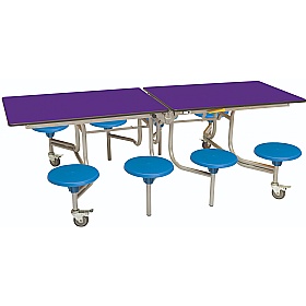 8 Seat Rectangular Mobile Folding School Dining Tables - Breakout & Canteen