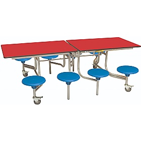 8 Seat Rectangular Mobile Folding School Dining Tables - Breakout & Canteen