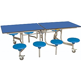 8 Seat Rectangular Mobile Folding School Dining Tables - Breakout & Canteen