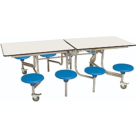 8 Seat Rectangular Mobile Folding School Dining Tables - Breakout & Canteen