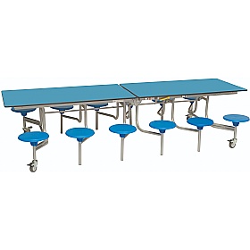 12 Seat Rectangular Mobile Folding School Dining Tables - Breakout & Canteen
