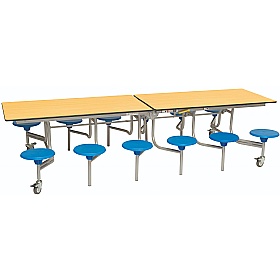 12 Seat Rectangular Mobile Folding School Dining Tables - Breakout & Canteen